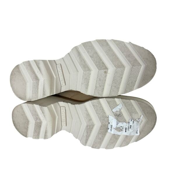 Sorel Hi-Line Ceramic/Chalk Suede Block Heel Lace Up Chunky Boot Size 8.5 - Picture 7 of 8